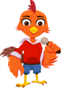 پیش‌نمایش فایل cute-chicken-with-mic-9606829 از پک شخصیت حیوان