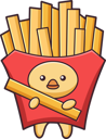 پیش‌نمایش فایل cute-duck-wearing-french-fries-costume-9864383 از پک شخصیت اردک ناز