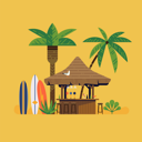 پیش‌نمایش فایل tropical-beach-bar-with-beach-front-2762454 از پک ساحل