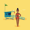 پیش‌نمایش فایل young-lifeguard-woman-standing-on-beach-2762455 از پک ساحل