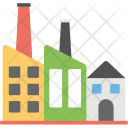 پیش‌نمایش فایل industrial-building از پک مجموعه آیکن تخت ساختمان‌ها