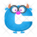 پیش‌نمایش فایل cartoon-c-monster از پک حروف الفبا بامزه و هیولاها اعداد