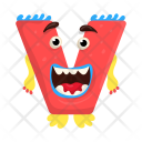 پیش‌نمایش فایل letter-v-monster از پک حروف الفبا بامزه و هیولاها اعداد