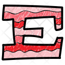 پیش‌نمایش فایل alphabet-letter-e-1 از پک مجموعه وکتور حروف الفبا و اعداد