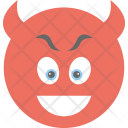 پیش‌نمایش فایل devil-grinning از پک مجموعه آیکن تخت شکلک‌ها – شماره ۱