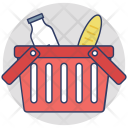 پیش‌نمایش فایل grocery-basket-1 از پک مجموعه آیکن تخت گوشه‌گرد خرید و تجارت – شماره ۱