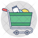 پیش‌نمایش فایل grocery-cart از پک مجموعه آیکن تخت گوشه‌گرد خرید و تجارت – شماره ۱