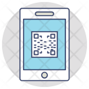 پیش‌نمایش فایل mobile-qr از پک مجموعه آیکن تخت گوشه‌گرد خرید و تجارت – شماره ۱