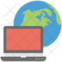 پیش‌نمایش فایل laptop-world-1 از پک مجموعه آیکن تخت دفتر کار و اینترنت – شماره ۱