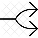 پیش‌نمایش فایل arrow-fork-1 از پک مجموعه آیکن وکتور دورخط رابط کاربری