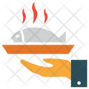 پیش‌نمایش فایل fish-serving از پک مجموعه آیکن رنگی غذا