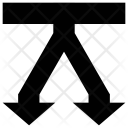 پیش‌نمایش فایل arrow-through-down از پک مجموعه آیکن وکتور فلش‌ها