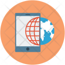 پیش‌نمایش فایل mobile-with-globe از پک مجموعه آیکن تخت وب عمومی