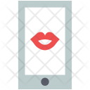 پیش‌نمایش فایل kissing-on-mobile-screen از پک مجموعه آیکن وکتور ولنتاین