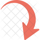 پیش‌نمایش فایل curved-down-arrow-6 از پک فلش‌ها