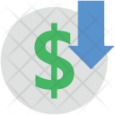 پیش‌نمایش فایل dollar-down از پک مجموعه آیکن وب عمومی