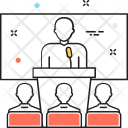 پیش‌نمایش فایل conference-86 از پک مجموعه رنگ‌های تخت آیکن خطی