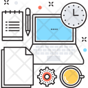 پیش‌نمایش فایل office-work-5 از پک مجموعه رنگ‌های تخت آیکن خطی