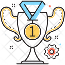 پیش‌نمایش فایل winner-cup از پک مجموعه رنگ‌های تخت آیکن خطی