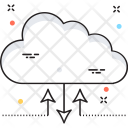 پیش‌نمایش فایل cloud-network-126 از پک مجموعه رنگ‌های تخت آیکن خطی