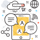 پیش‌نمایش فایل online-chat-10 از پک مجموعه رنگ‌های تخت آیکن خطی