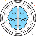 پیش‌نمایش فایل brain-499 از پک مجموعه رنگ‌های تخت آیکن خطی
