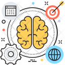 پیش‌نمایش فایل brainstorming-162 از پک مجموعه رنگ‌های تخت آیکن خطی