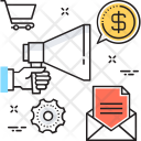 پیش‌نمایش فایل marketing-204 از پک مجموعه رنگ‌های تخت آیکن خطی