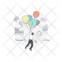 پیش‌نمایش فایل business-fly-on-balloon از پک مجموعه ایلاستریشن مفهومی
