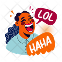 پیش‌نمایش فایل laughing-woman-12816128 از پک استیکرهای واکنش