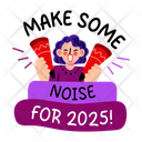 پیش‌نمایش فایل make-some-noise-13362973 از پک مجموعه استیکر سال نو