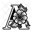 پیش‌نمایش فایل a-logo-15928649 از پک مجموعه هنری لوگو حروف گل‌دار