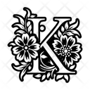 پیش‌نمایش فایل k-logo-15928669 از پک مجموعه هنری لوگو حروف گل‌دار