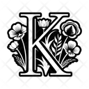 پیش‌نمایش فایل k-monogram-15928670 از پک مجموعه هنری لوگو حروف گل‌دار