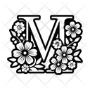 پیش‌نمایش فایل m-logo-15928678 از پک مجموعه هنری لوگو حروف گل‌دار