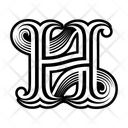 پیش‌نمایش فایل h-monogram-15934176 از پک مجموعه هنری لوگو حرف H حروف