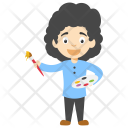 پیش‌نمایش فایل girl-cartoon-painter از پک کارتون کودکان