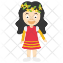پیش‌نمایش فایل girl-with-wreath از پک کارتون کودکان