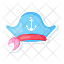پیش‌نمایش فایل flat-style-sticker-vector-of-a-pirate-hat-8019272 از پک استیکرهای ماهیگیری