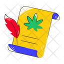 پیش‌نمایش فایل manuscript-with-weed-leaf-symbol-sticker-vector-in-flat-style-7909581 از پک علف هرز (ماریجوانا)