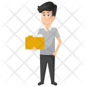 پیش‌نمایش فایل employer-holding-folder از پک شخصیت‌های کارتونی کسب و کار