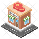 پیش‌نمایش فایل butchers-shop از پک سوپرمارکت، کافه و فروشگاه‌ها (ایزومتریک)