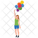 پیش‌نمایش فایل girl-holding-balloons از پک افراد در پارک در حال تفریح