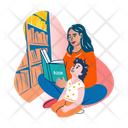 پیش‌نمایش فایل book-reading-13605975 از پک استیکرهای روز مادر