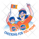 پیش‌نمایش فایل cheering-mom-13605945 از پک استیکرهای روز مادر