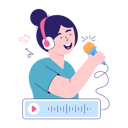 پیش‌نمایش فایل girl-singing-song-5815805 از پک پادکست زنده