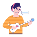 پیش‌نمایش فایل man-playing-guitar-on-podcast-5815839 از پک پادکست زنده