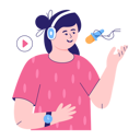 پیش‌نمایش فایل woman-hosting-podcast-5815841 از پک پادکست زنده