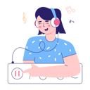 پیش‌نمایش فایل woman-listening-podcast-5815798 از پک پادکست زنده