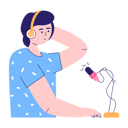 پیش‌نمایش فایل woman-making-podcast-5815835 از پک پادکست زنده